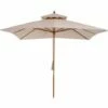 Outsunny 3m 2-tier Patio Parasol Garden Sun Umbrella Sunshade Bamboo W/ Pulley -Outsunny store 1179775 1