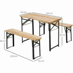 Outsunny Outdoor Picnic Table Portable Folding Camping Patio Beer Table Set -Outsunny store 1179778 2