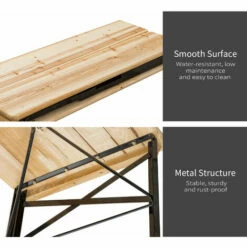 Outsunny Outdoor Picnic Table Portable Folding Camping Patio Beer Table Set -Outsunny store 1179778 4