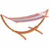 Outsunny Garden Outdoor Patio Wooden Frame Hammock Arc Stand Sun Swing Bed Seat -Outsunny store 1179847 1