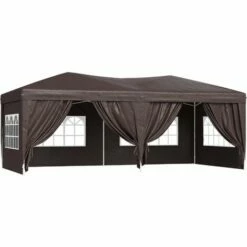 Outsunny 3m X 6m Pop Up Gazebo Party Tent Canopy Marquee With Storage Bag Coffee