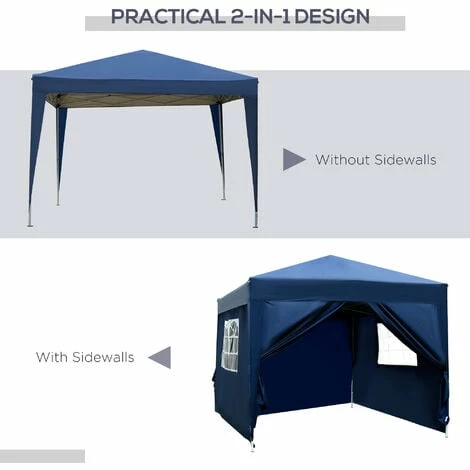 Outsunny 3mx3m Pop Up Gazebo Party Tent Canopy Marquee with Storage Bag Blue Outsunny 3mx3m Pop Up Gazebo Party Tent Canopy Marquee With Storage Bag Blue -Outsunny store 1179895 4