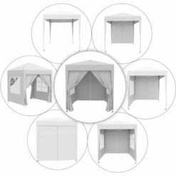 Outsunny 2mx2m Pop Up Gazebo Party Tent Canopy Marquee With Storage Bag White -Outsunny store 1179896 4