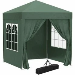 Outsunny 2mx2m Pop Up Gazebo Party Tent Canopy Marquee With Storage Bag Green
