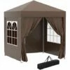 Outsunny 2mx2m Pop Up Gazebo Party Tent Canopy Marquee With Storage Bag Coffee -Outsunny store 1179898 1