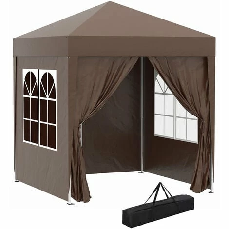 Outsunny 2mx2m Pop Up Gazebo Party Tent Canopy Marquee with Storage Bag Coffee Outsunny 2mx2m Pop Up Gazebo Party Tent Canopy Marquee With Storage Bag Coffee -Outsunny store 1179898 1