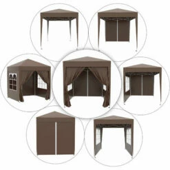 Outsunny 2mx2m Pop Up Gazebo Party Tent Canopy Marquee With Storage Bag Coffee 5 Outsunny 2mx2m Pop Up Gazebo Party Tent Canopy Marquee With Storage Bag Coffee -Outsunny store 1179898 4