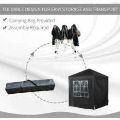 Outsunny 2mx2m Pop Up Gazebo Party Tent Canopy Marquee With Storage Bag Black 6 Outsunny 2mx2m Pop Up Gazebo Party Tent Canopy Marquee With Storage Bag Black -Outsunny store 1179899 5