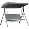 Outsunny 3 Seater Garden Swing Patio Hammock W/ Canopy For Outdoor Grey 2 Outsunny 3 Seater Garden Swing Patio Hammock W/ Canopy For Outdoor Grey -Outsunny store 1179903 1