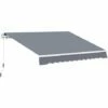Outsunny Garden Sun Shade Canopy Retractable Awning, 4 X 3(m), Grey -Outsunny store 1179917 1