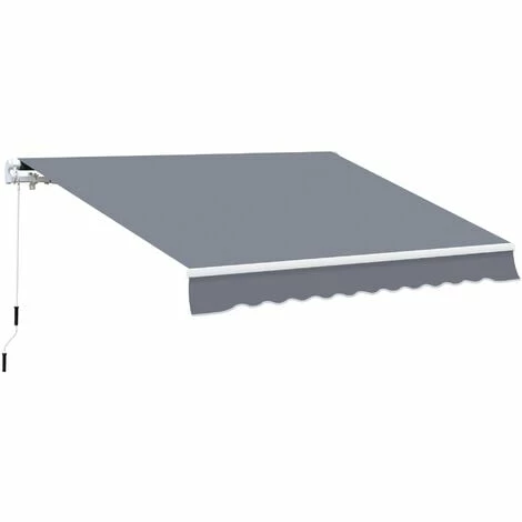 Outsunny Garden Sun Shade Canopy Retractable Awning, 4 x 3(m), Grey Outsunny Garden Sun Shade Canopy Retractable Awning, 4 X 3(m), Grey -Outsunny store 1179917 1