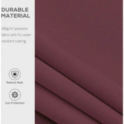 Outsunny Garden Sun Shade Canopy Retractable Awning, 3 X 2.5m, Wine Red -Outsunny store 1179921 5