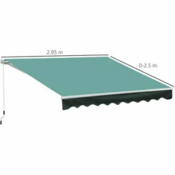 Outsunny Garden Sun Shade Canopy Retractable Awning, 3 X 2.5m, Green -Outsunny store 1179925 2