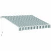 Outsunny Garden Sun Shade Canopy Retractable Awning, 2.5 X 2m, Green And White -Outsunny store 1179938 1