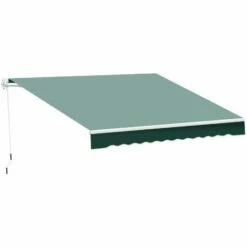 Outsunny Garden Sun Shade Canopy Retractable Awning, 2.5 X 2m, Green