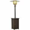 Outsunny 12KW Gas Patio Heater Terrace Standing Wicker Rattan Heater W/ Tabletop