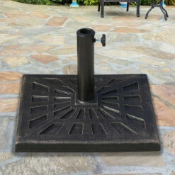 15KG Outsunny Garden Patterned Umbrella Stand Holder Parasol Base Stand 15kg -Outsunny store 1180027 3