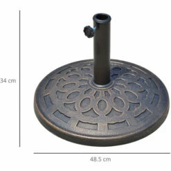 Outsunny 14kg Round Garden Parasol Base Decorative Resin Market Umbrella Stand -Outsunny store 1180028 2