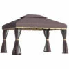Outsunny 3x4m 2-Tier Gazebo Aluminium Garden Marquee Party Tent Canopy Coffee -Outsunny store 1180037 1