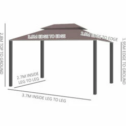 Outsunny 3x4m 2-Tier Gazebo Aluminium Garden Marquee Party Tent Canopy Coffee 3 Outsunny 3x4m 2-Tier Gazebo Aluminium Garden Marquee Party Tent Canopy Coffee -Outsunny store 1180037 2