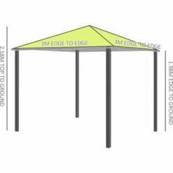 Alternative view of Outsunny 3x3m Garden Metal Gazebo Marquee Patio Party Tent Canopy Shelter