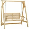 Outsunny Outdoor 2 Seater Larch Wood Wooden Garden Swing Chair Seat Hammock Bench Lounger -Outsunny store 1180047 1
