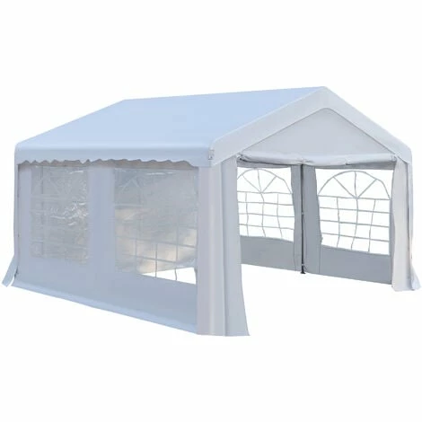Outsunny 4m Gazebo Garden Marquee Canopy Party Carport Shelter Garage Tent White Outsunny 4m Gazebo Garden Marquee Canopy Party Carport Shelter Garage Tent White -Outsunny store 1180055 1