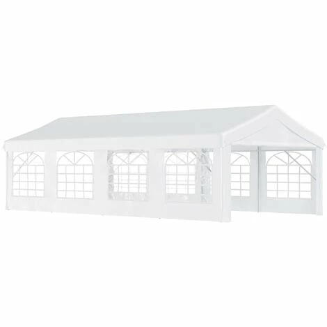 Outsunny 8m Gazebo Garden Marquee Canopy Party Carport Shelter Garage Tent White Outsunny 8m Gazebo Garden Marquee Canopy Party Carport Shelter Garage Tent White -Outsunny store 1180057 1