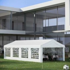 Outsunny 8m Gazebo Garden Marquee Canopy Party Carport Shelter Garage Tent White 4 Outsunny 8m Gazebo Garden Marquee Canopy Party Carport Shelter Garage Tent White -Outsunny store 1180057 3