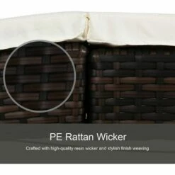 Outsunny Garden Rattan Sun Lounger Foldable Patio Recliner Chaise Chair Brown 5 Outsunny Garden Rattan Sun Lounger Foldable Patio Recliner Chaise Chair Brown -Outsunny store 1180058 4