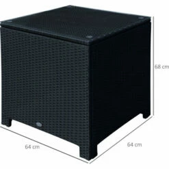 Outsunny Side Table Furniture Tempered Glass Garden Patio Wicker Black 3 Outsunny Side Table Furniture Tempered Glass Garden Patio Wicker Black -Outsunny store 1180101 2