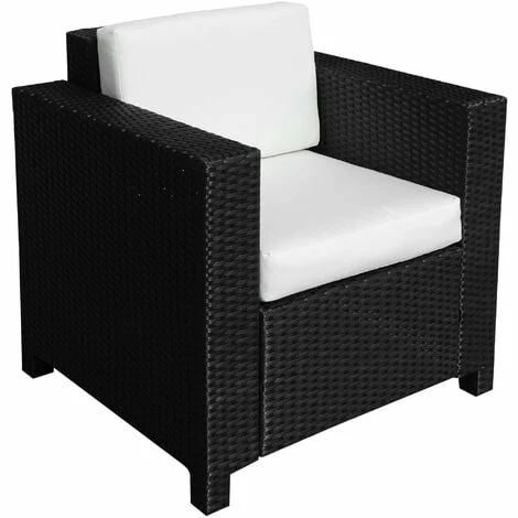 Outsunny Garden Patio Rattan Wicker Furniture Single Cube Chair Sofa Outdoor Black Outsunny Garden Patio Rattan Wicker Furniture Single Cube Chair Sofa Outdoor Black -Outsunny store 1180109 1