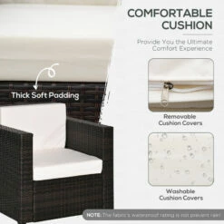 Outsunny Garden Patio Rattan Wicker Furniture Single Cube Chair Sofa Outdoor Brown -Outsunny store 1180110 5