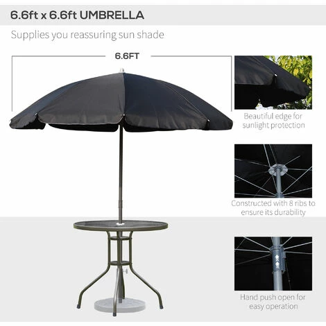 Outsunny 6PC Garden Dining Set Outdoor Furniture Folding Chairs Table Parasol Outsunny 6PC Garden Dining Set Outdoor Furniture Folding Chairs Table Parasol -Outsunny store 1180115 4