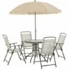 Outsunny 6PC Garden Dining Set Outdoor Furniture Folding Chairs Table Parasol 2 Outsunny 6PC Garden Dining Set Outdoor Furniture Folding Chairs Table Parasol -Outsunny store 1180116 1