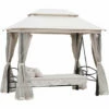 Outsunny 3 Seater Swing Chair Hammock Gazebo Patio Bench Outdoor Beige -Outsunny store 12200272 1