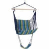 Outsunny Hammock Swing Chair Hanging Rope Striped Seat W/ Foot Rest Indoor -Outsunny store 12200274 1
