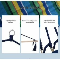 Outsunny Hammock Swing Chair Hanging Rope Striped Seat W/ Foot Rest Indoor 5 Outsunny Hammock Swing Chair Hanging Rope Striped Seat W/ Foot Rest Indoor -Outsunny store 12200274 4