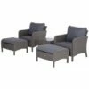 Outsunny 5 Pieces Outdoor Patio Furniture Set Wicker Conversation Set Dark Grey -Outsunny store 12200280 1