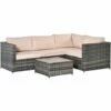 Outsunny 3Pcs Rattan Corner Sofa Set Coffee Table Garden Furniture W/ Cushion 2 Outsunny 3Pcs Rattan Corner Sofa Set Coffee Table Garden Furniture W/ Cushion -Outsunny store 12200281 1
