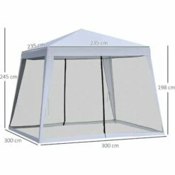 Outsunny 3x3m Outdoor Gazebo Canopy Tent Event Shelter W/ Mesh Screen Side Grey -Outsunny store 12200316 2