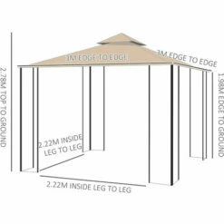 Outsunny 3x3(m) Outdoor Gazebo Patio Pavilion Canopy Tent W/ Netting & Shelf 3 Outsunny 3x3(m) Outdoor Gazebo Patio Pavilion Canopy Tent W/ Netting & Shelf -Outsunny store 12200317 2