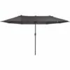 Outsunny Sun Umbrella Canopy Double-sided Crank Sun Shade Shelter 4.6M Grey -Outsunny store 13140191 1