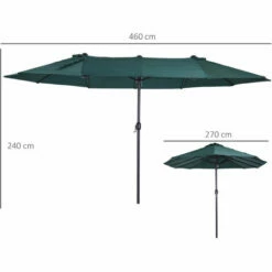 Alternative view of Outsunny 4.6M Garden Patio Umbrella Canopy Parasol Sun Shade W/o Base Green