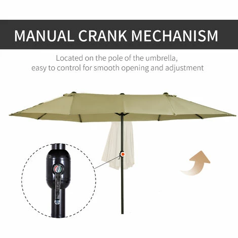 Outsunny 4.6M Garden Patio Umbrella Canopy Parasol Sun Shade w/o Base Tan Outsunny 4.6M Garden Patio Umbrella Canopy Parasol Sun Shade W/o Base Tan -Outsunny store 13140193 5