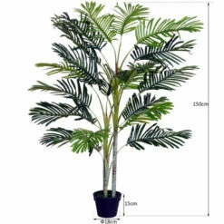 Outsunny 150cm(5ft) Palm Tree Artificial Faux Decor Green Plant Home Office -Outsunny store 13140231 2
