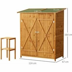 Outsunny Garden Shed Cabinet Box Unit Tool Storage Shelves Wooden Tool Box -Outsunny store 1366696 2