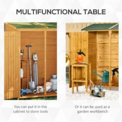 Outsunny Garden Shed Cabinet Box Unit Tool Storage Shelves Wooden Tool Box -Outsunny store 1366696 4