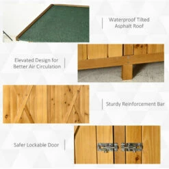 Outsunny Garden Shed Cabinet Box Unit Tool Storage Shelves Wooden Tool Box -Outsunny store 1366696 5