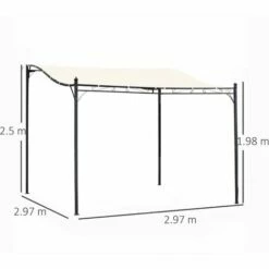 Outsunny 3m X 3m Deluxe Canopy Metal Wall Gazebo Awning Garden Marquee Shelter Door Porch -Outsunny store 1366705 2